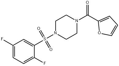 [4-(2,5-difluorophenyl)sulfonylpiperazin-1-yl]-(furan-2-yl)methanone Struktur