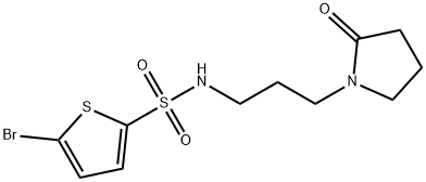 5-bromo-N-[3-(2-oxopyrrolidin-1-yl)propyl]thiophene-2-sulfonamide Struktur