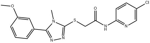 N-(5-chloropyridin-2-yl)-2-[[5-(3-methoxyphenyl)-4-methyl-1,2,4-triazol-3-yl]sulfanyl]acetamide Struktur