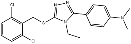 4-[5-[(2,6-dichlorophenyl)methylsulfanyl]-4-ethyl-1,2,4-triazol-3-yl]-N,N-dimethylaniline Struktur