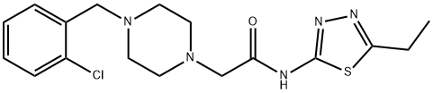 2-[4-[(2-chlorophenyl)methyl]piperazin-1-yl]-N-(5-ethyl-1,3,4-thiadiazol-2-yl)acetamide Struktur