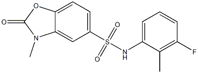 N-(3-fluoro-2-methylphenyl)-3-methyl-2-oxo-1,3-benzoxazole-5-sulfonamide Struktur