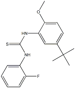 1-(5-tert-butyl-2-methoxyphenyl)-3-(2-fluorophenyl)thiourea Struktur