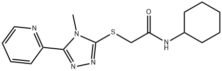 N-cyclohexyl-2-[(4-methyl-5-pyridin-2-yl-1,2,4-triazol-3-yl)sulfanyl]acetamide Struktur