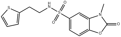 3-methyl-2-oxo-N-(2-thiophen-2-ylethyl)-1,3-benzoxazole-5-sulfonamide Struktur