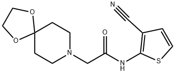 N-(3-cyanothiophen-2-yl)-2-(1,4-dioxa-8-azaspiro[4.5]decan-8-yl)acetamide Struktur