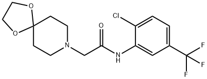 N-[2-chloro-5-(trifluoromethyl)phenyl]-2-(1,4-dioxa-8-azaspiro[4.5]decan-8-yl)acetamide Struktur