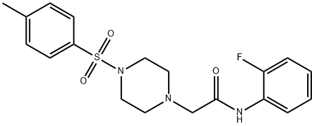 N-(2-fluorophenyl)-2-[4-(4-methylphenyl)sulfonylpiperazin-1-yl]acetamide Struktur