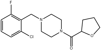 [4-[(2-chloro-6-fluorophenyl)methyl]piperazin-1-yl]-(oxolan-2-yl)methanone Struktur