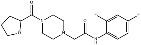 N-(2,4-difluorophenyl)-2-[4-(oxolane-2-carbonyl)piperazin-1-yl]acetamide Struktur