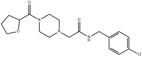 N-[(4-chlorophenyl)methyl]-2-[4-(oxolane-2-carbonyl)piperazin-1-yl]acetamide Struktur