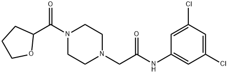 N-(3,5-dichlorophenyl)-2-[4-(oxolane-2-carbonyl)piperazin-1-yl]acetamide Struktur