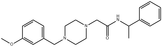 2-[4-[(3-methoxyphenyl)methyl]piperazin-1-yl]-N-(1-phenylethyl)acetamide Struktur