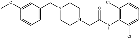 N-(2,6-dichlorophenyl)-2-[4-[(3-methoxyphenyl)methyl]piperazin-1-yl]acetamide Struktur