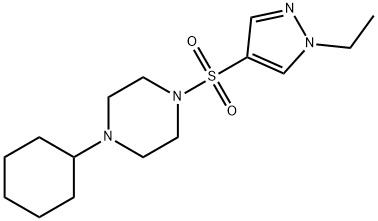 1-cyclohexyl-4-(1-ethylpyrazol-4-yl)sulfonylpiperazine Struktur