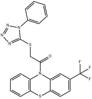 2-(1-phenyltetrazol-5-yl)sulfanyl-1-[2-(trifluoromethyl)phenothiazin-10-yl]ethanone Struktur