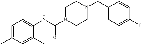 N-(2,4-dimethylphenyl)-4-[(4-fluorophenyl)methyl]piperazine-1-carboxamide Struktur