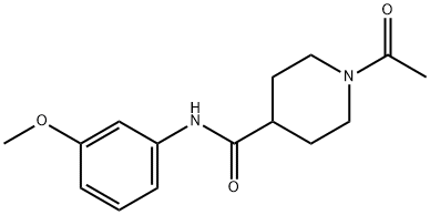 1-acetyl-N-(3-methoxyphenyl)piperidine-4-carboxamide Struktur