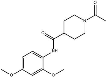 1-acetyl-N-(2,4-dimethoxyphenyl)piperidine-4-carboxamide Struktur