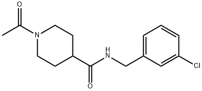 1-acetyl-N-[(3-chlorophenyl)methyl]piperidine-4-carboxamide Struktur