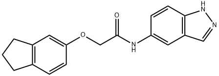 2-(2,3-dihydro-1H-inden-5-yloxy)-N-(1H-indazol-5-yl)acetamide Struktur