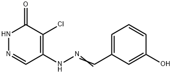 5-chloro-4-[(2Z)-2-[(3-hydroxyphenyl)methylidene]hydrazinyl]-1H-pyridazin-6-one Struktur