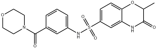 2-methyl-N-[3-(morpholine-4-carbonyl)phenyl]-3-oxo-4H-1,4-benzoxazine-6-sulfonamide Struktur