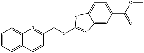 methyl 2-(quinolin-2-ylmethylsulfanyl)-1,3-benzoxazole-5-carboxylate Struktur