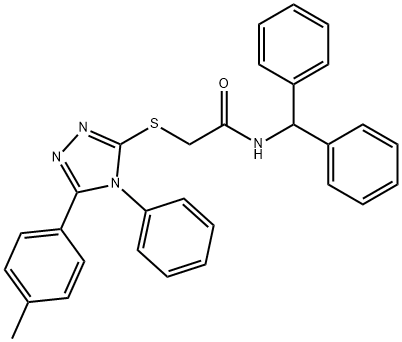 N-benzhydryl-2-[[5-(4-methylphenyl)-4-phenyl-1,2,4-triazol-3-yl]sulfanyl]acetamide Struktur