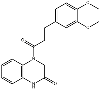 4-[3-(3,4-dimethoxyphenyl)propanoyl]-1,3-dihydroquinoxalin-2-one Struktur