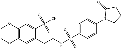 4,5-dimethoxy-2-[2-[[4-(2-oxopyrrolidin-1-yl)phenyl]sulfonylamino]ethyl]benzenesulfonic acid Struktur