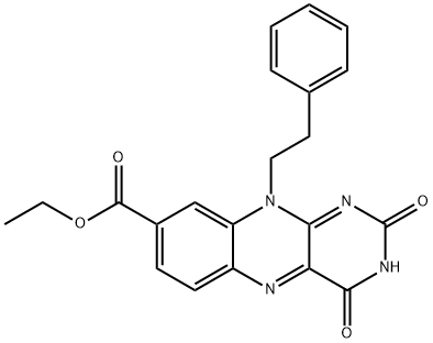 ethyl 2,4-dioxo-10-(2-phenylethyl)benzo[g]pteridine-8-carboxylate Struktur