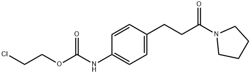 2-chloroethyl N-[4-(3-oxo-3-pyrrolidin-1-ylpropyl)phenyl]carbamate Struktur