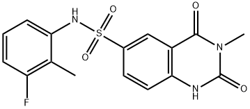 N-(3-fluoro-2-methylphenyl)-3-methyl-2,4-dioxo-1H-quinazoline-6-sulfonamide Struktur