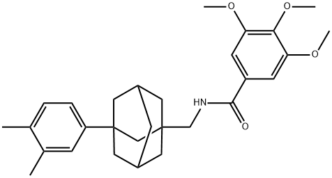 N-[[3-(3,4-dimethylphenyl)-1-adamantyl]methyl]-3,4,5-trimethoxybenzamide Struktur