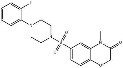 6-[4-(2-fluorophenyl)piperazin-1-yl]sulfonyl-4-methyl-1,4-benzoxazin-3-one Struktur