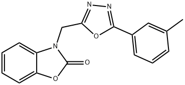 3-[[5-(3-methylphenyl)-1,3,4-oxadiazol-2-yl]methyl]-1,3-benzoxazol-2-one Struktur