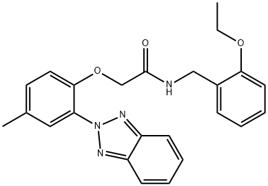 2-[2-(benzotriazol-2-yl)-4-methylphenoxy]-N-[(2-ethoxyphenyl)methyl]acetamide Struktur