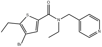 4-bromo-N,5-diethyl-N-(pyridin-4-ylmethyl)thiophene-2-carboxamide Struktur