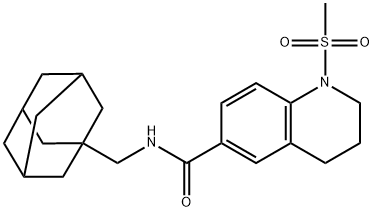 N-(1-adamantylmethyl)-1-methylsulfonyl-3,4-dihydro-2H-quinoline-6-carboxamide Struktur