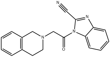 1-[2-(3,4-dihydro-1H-isoquinolin-2-yl)acetyl]benzimidazole-2-carbonitrile Struktur