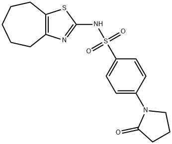 4-(2-oxopyrrolidin-1-yl)-N-(5,6,7,8-tetrahydro-4H-cyclohepta[d][1,3]thiazol-2-yl)benzenesulfonamide Struktur