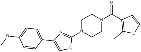 [4-[4-(4-methoxyphenyl)-1,3-thiazol-2-yl]piperazin-1-yl]-(2-methylfuran-3-yl)methanone Struktur