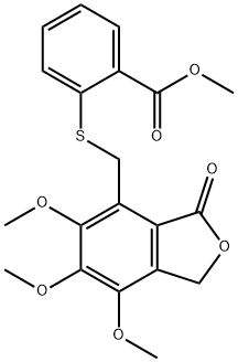 methyl 2-[(5,6,7-trimethoxy-3-oxo-1H-2-benzofuran-4-yl)methylsulfanyl]benzoate Struktur