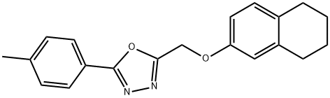 2-(4-methylphenyl)-5-(5,6,7,8-tetrahydronaphthalen-2-yloxymethyl)-1,3,4-oxadiazole Struktur