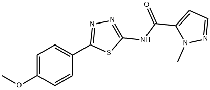 N-[5-(4-methoxyphenyl)-1,3,4-thiadiazol-2-yl]-2-methylpyrazole-3-carboxamide Struktur