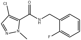 4-chloro-N-[(2-fluorophenyl)methyl]-2-methylpyrazole-3-carboxamide Struktur