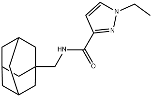 N-(1-adamantylmethyl)-1-ethylpyrazole-3-carboxamide Struktur