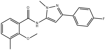 N-[5-(4-fluorophenyl)-2-methylpyrazol-3-yl]-2-methoxy-3-methylbenzamide Struktur