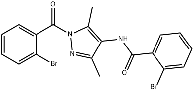 2-bromo-N-[1-(2-bromobenzoyl)-3,5-dimethylpyrazol-4-yl]benzamide Struktur